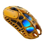 GravaStar Mercury X Pro Special Edition Gaming Mouse – Battle Worn Yellow, Magnesium Alloy Frame, Tri-Mode Wireless, Bluetooth & USB-C Wired
