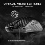 ATTACK SHARK R11 Ultra Carbon Fiber Wireless Gaming Mouse – Phantom Shark, PAW3950MAX Sensor, 8KHz Polling Rate, Ultra-Lightweight Design
