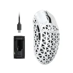ATTACK SHARK R5 Ultra Carbon Fiber Tri-Mode Wireless Gaming Mouse – White, PAW3950MAX Sensor, 8KHz Polling Rate, 42,000 DPI