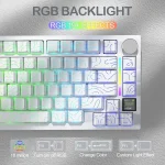 ATTACK SHARK X820 Ultra RGB Tri-Mode Mechanical Gaming Keyboard – White Contours, Shark Switches, Wireless/Bluetooth/USB-C