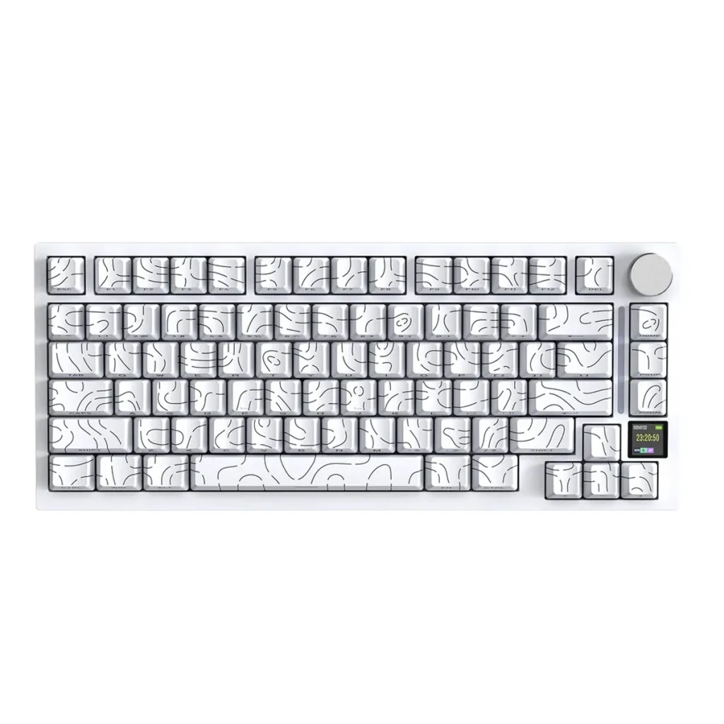 ATTACK SHARK X820 Ultra RGB Tri-Mode Mechanical Gaming Keyboard – White Contours, Shark Switches, Wireless/Bluetooth/USB-C