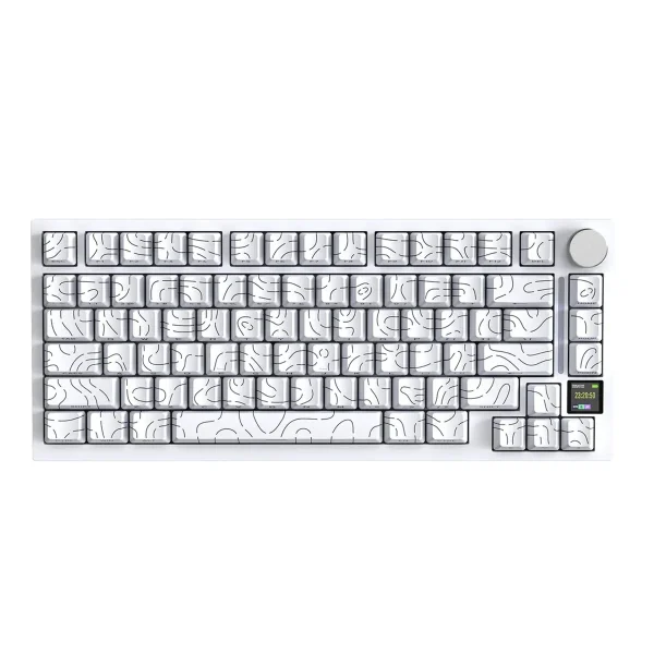 ATTACK SHARK X820 Ultra RGB Tri-Mode Mechanical Gaming Keyboard – White Contours, Shark Switches, Wireless/Bluetooth/USB-C