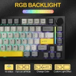 ATTACK SHARK X820 Ultra 75% RGB Tri-Mode Mechanical Gaming Keyboard – Starry Black, Shark Switches, Hot-Swappable PBT Keycaps, Wireless/Bluetooth/USB-C (ARABIC)