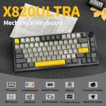 ATTACK SHARK X820 Ultra 75% RGB Tri-Mode Mechanical Gaming Keyboard – Starry Black, Shark Switches, Hot-Swappable PBT Keycaps, Wireless/Bluetooth/USB-C (ARABIC)