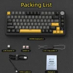 ATTACK SHARK X85 Pro 75% Tri-Mode Mechanical Gaming Keyboard – Starry Black, Blueberry Linear Switches - ARABIC