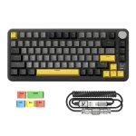ATTACK SHARK X85 Pro 75% Tri-Mode Mechanical Gaming Keyboard – Starry Black, Blueberry Linear Switches - ARABIC