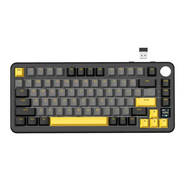 ATTACK SHARK X85 Pro 75% Tri-Mode Mechanical Gaming Keyboard – Starry Black, Blueberry Linear Switches - ARABIC