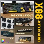ATTACK SHARK X98 Tri-Mode Mechanical Gaming Keyboard – Star Black, Strawberry Switches, RGB, Wireless/Bluetooth/USB-C